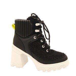 NEW Sorel Brex Heel Cozy Lace Boots Womens 10 Faux Fur Shearling Outdoors Chic